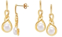 Giani Bernini Cultured Freshwater Pearl (7mm) Twist Drop Earrings, Created for Macy's